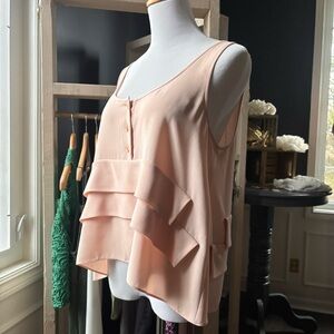 Blush Sleeveless Layered Top